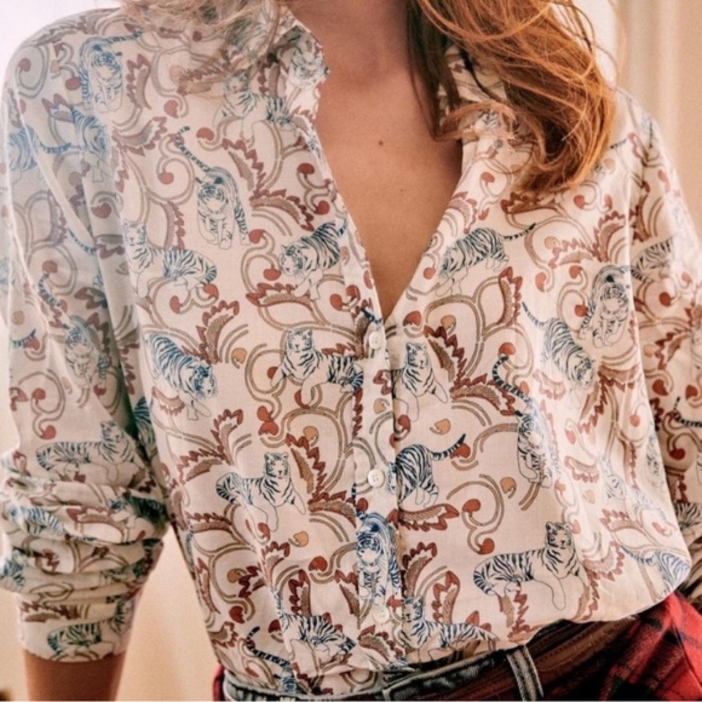 Sezane Pierro Cotton Tiger Shirt